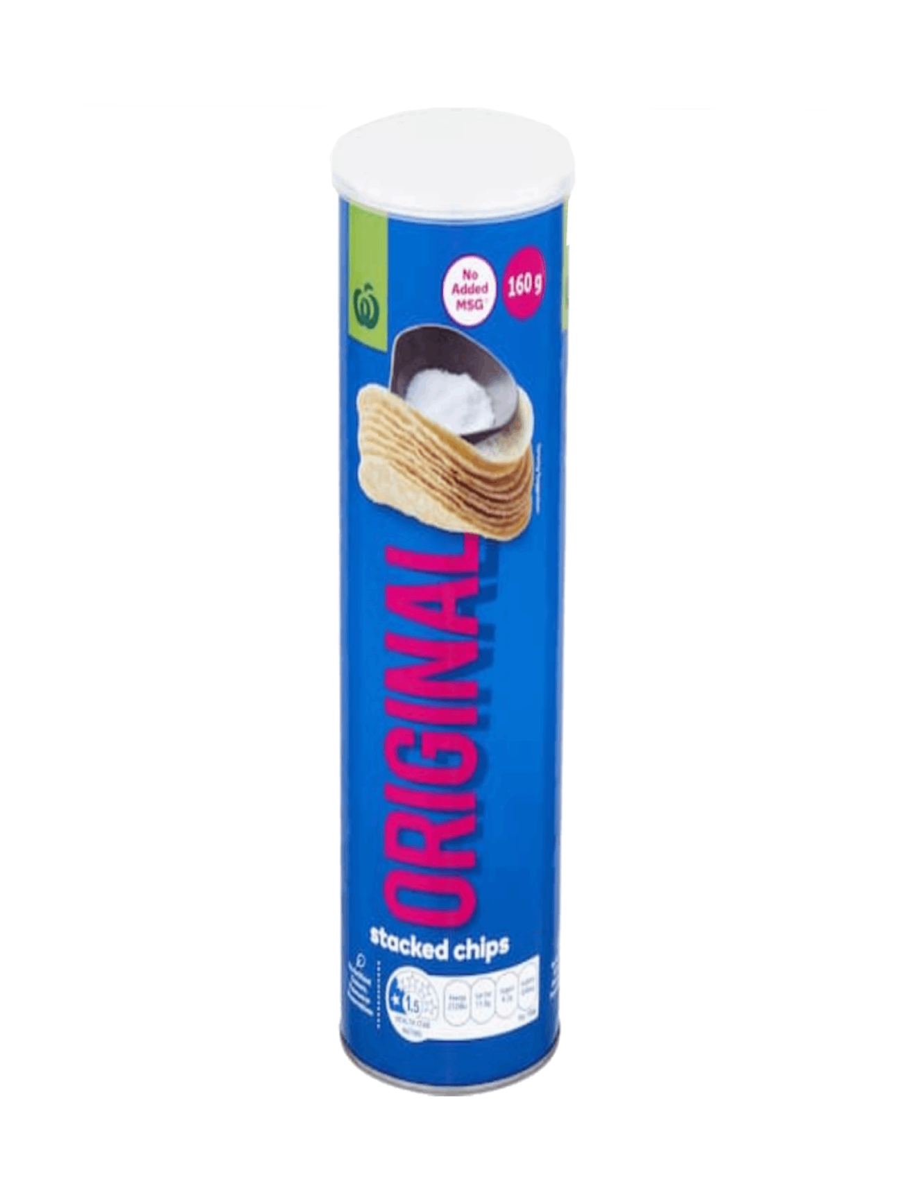 WOOLWORTHS ORIGINAL STACKED CHIPS 160G